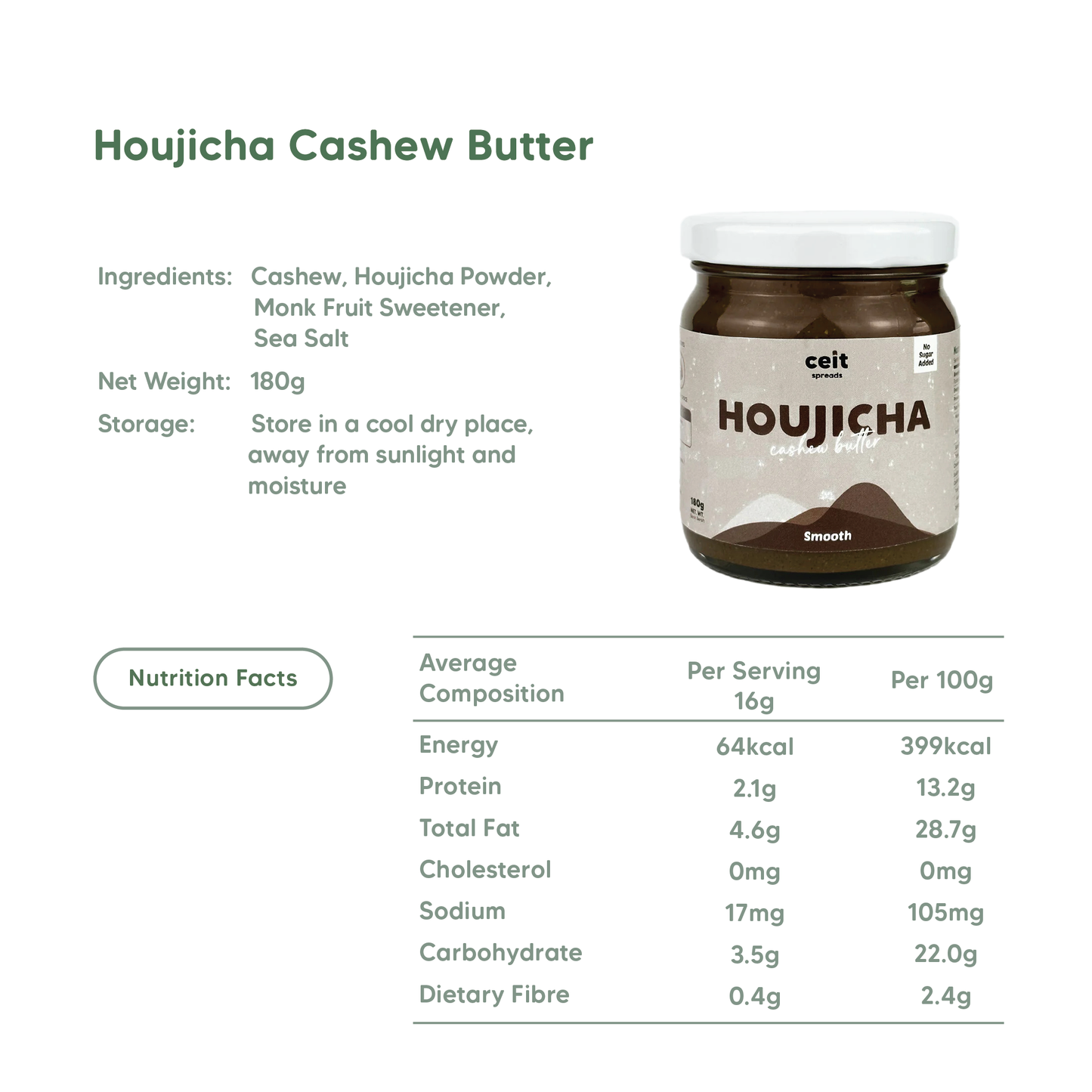 Houjicha Cashew Butter 180g