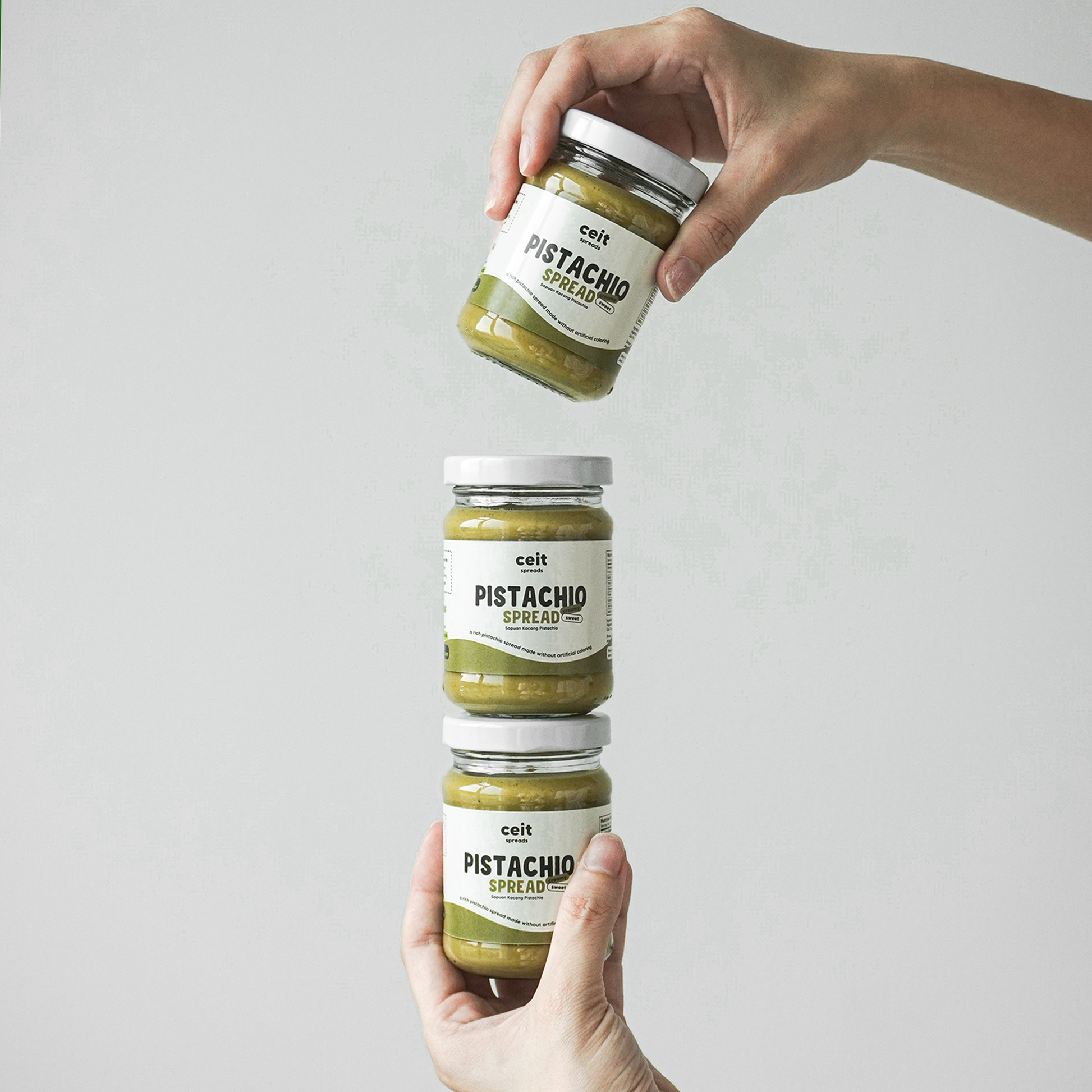 Halal-certified pistachio spread in Malaysia, low in sugar and high in protein, perfect for a healthy diet.