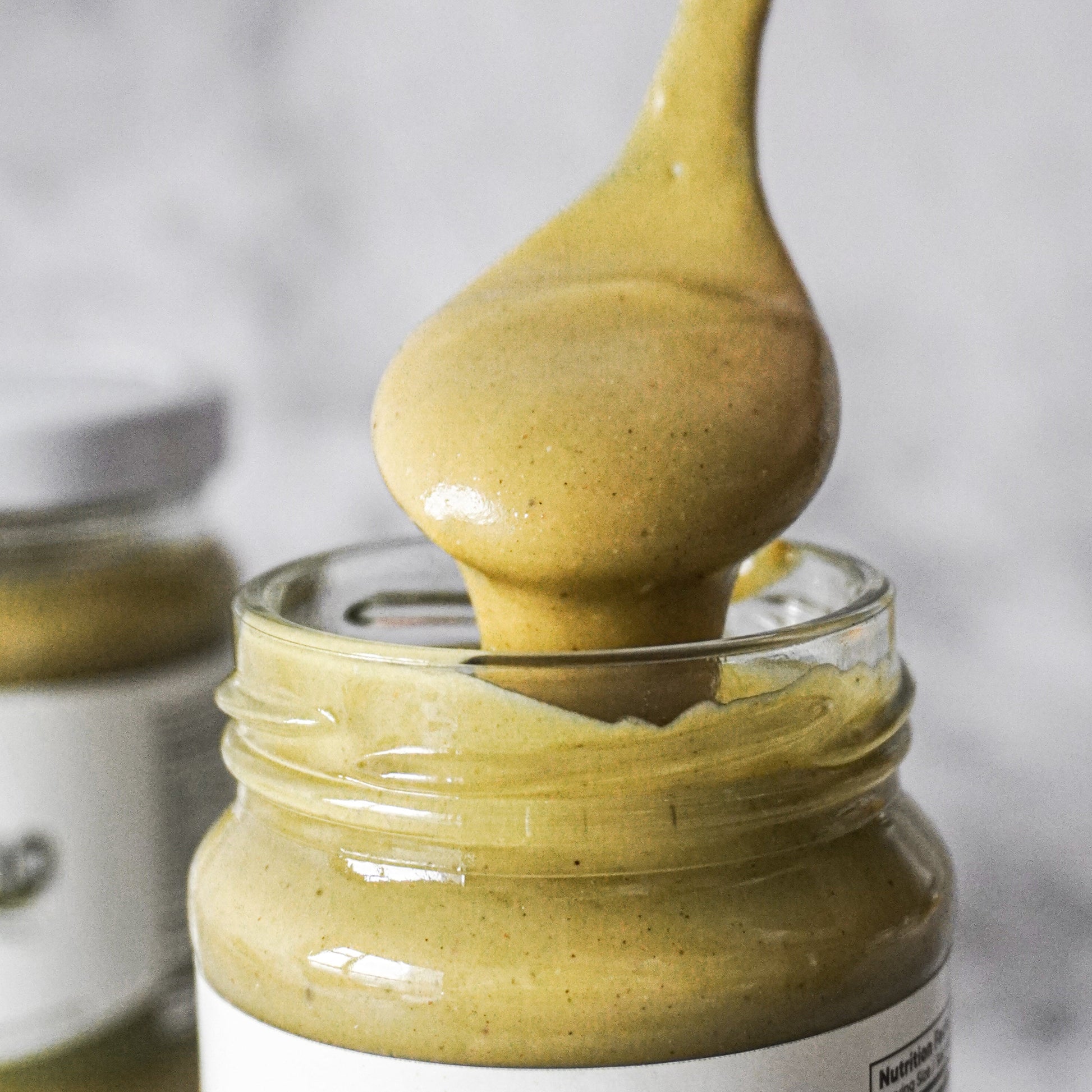 Creamy pistachio spread with low sugar, packed with protein for anyone on a diet.